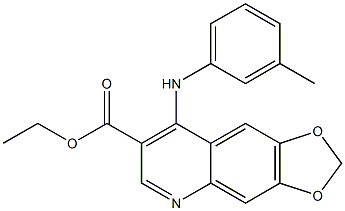 4-[[3-Methylphenyl]amino]-6,7-(methylenedioxy)quinoline-3-carboxylic acid ethyl ester 구조식 이미지