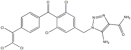 5-Amino-1-[3,5-dichloro-4-[4-(trichloroethenyl)benzoyl]benzyl]-1H-1,2,3-triazole-4-carboxamide Structure