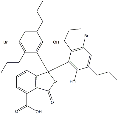 1,1-Bis(3-bromo-6-hydroxy-2,5-dipropylphenyl)-1,3-dihydro-3-oxoisobenzofuran-4-carboxylic acid Structure