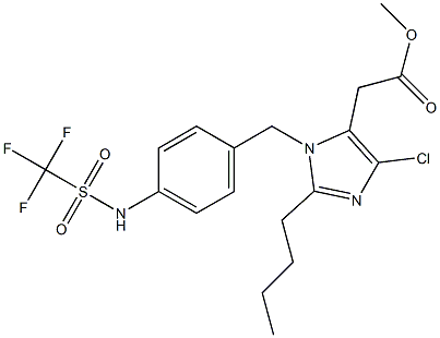 2-Butyl-4-chloro-1-[4-(trifluoromethylsulfonylamino)benzyl]-1H-imidazole-5-acetic acid methyl ester Structure