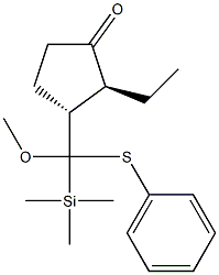 (2S,3R)-2-Ethyl-3-[methoxy(phenylthio)(trimethylsilyl)methyl]cyclopentanone Structure