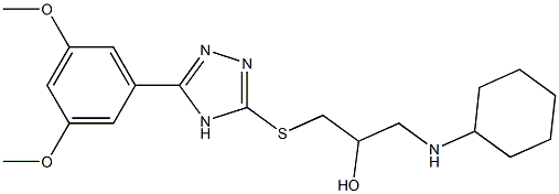 1-[[5-(3,5-Dimethoxyphenyl)-4H-1,2,4-triazol-3-yl]thio]-3-(cyclohexylamino)-2-propanol Structure