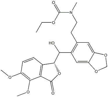 N-Methyl-N-[2-[6-[[[(1R)-1,3-dihydro-4,5-dimethoxy-3-oxoisobenzofuran]-1-yl]hydroxymethyl]-1,3-benzodioxol-5-yl]ethyl]carbamic acid ethyl ester 구조식 이미지