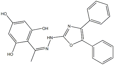 2',4',6'-Trihydroxyacetophenone (4,5-diphenyloxazol-2-yl)hydrazone 구조식 이미지