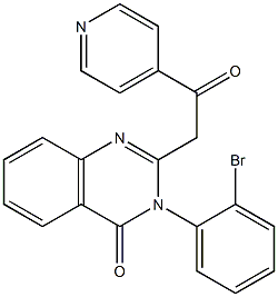 3-(2-Bromophenyl)-2-(4-pyridinylcarbonylmethyl)quinazolin-4(3H)-one 구조식 이미지