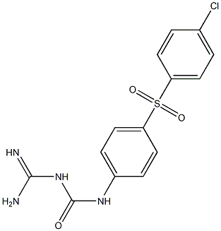 1-[[4-(p-Chlorophenyl)sulfonylphenyl]aminocarbonyl]guanidine 구조식 이미지