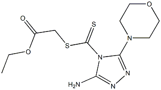 3-Amino-5-morpholino-4H-1,2,4-triazole-4-dithiocarboxylic acid ethoxycarbonylmethyl ester 구조식 이미지