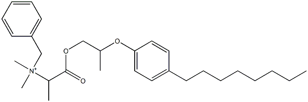 N,N-Dimethyl-N-benzyl-N-[1-[[2-(4-octylphenyloxy)propyl]oxycarbonyl]ethyl]aminium 구조식 이미지