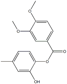 3,4-Dimethoxybenzoic acid 2-hydroxy-4-methylphenyl ester Structure
