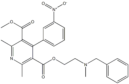 2,6-Dimethyl-4-(3-nitrophenyl)-3,5-pyridinedicarboxylic acid 3-methyl 5-[2-(methylbenzylamino)ethyl] ester Structure