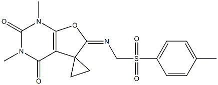 1,3-Dimethyl-6-(tosylmethylimino)spiro[furo[2,3-d]pyrimidine-5(6H),1'-cyclopropane]-2,4(1H,3H)-dione Structure