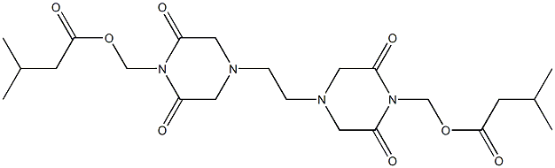 4,4'-Ethylenebis(2,6-dioxopiperazine-1-methanol)bisisovalerate 구조식 이미지