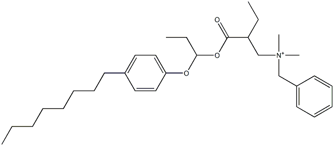 N,N-Dimethyl-N-benzyl-N-[2-[[1-(4-octylphenyloxy)propyl]oxycarbonyl]butyl]aminium Structure