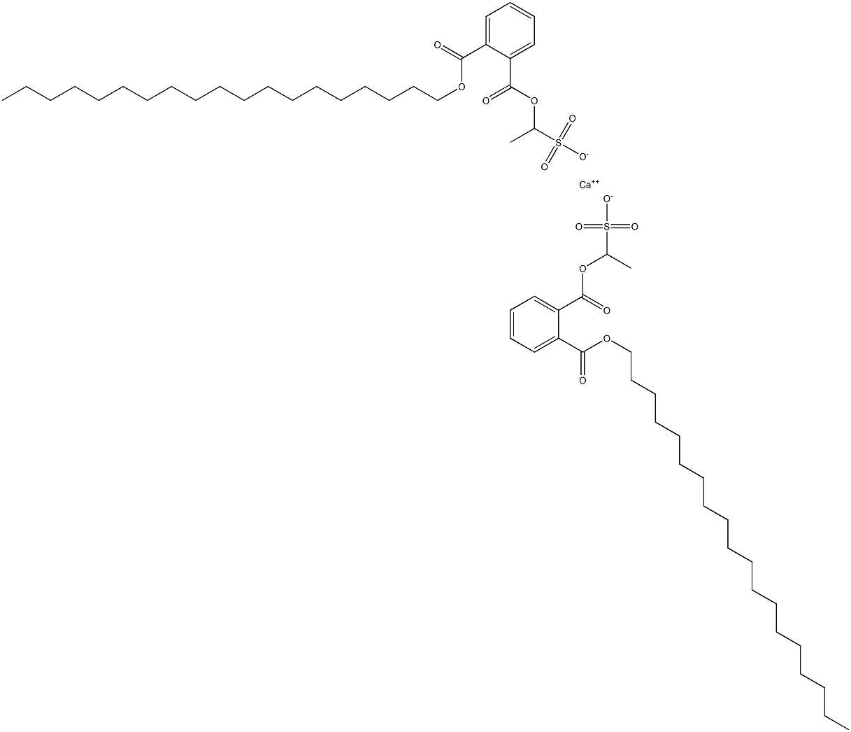Bis[1-[(2-nonadecyloxycarbonylphenyl)carbonyloxy]ethanesulfonic acid]calcium salt 구조식 이미지