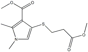 2-Methyl-4-[[2-(methoxycarbonyl)ethyl]thio]-1-methyl-1H-pyrrole-3-carboxylic acid methyl ester 구조식 이미지