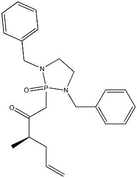 1,3-Dibenzyl-2-[(3R)-3-methyl-2-oxo-5-hexenyl]-1,3,2-diazaphospholidine 2-oxide Structure