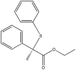 [R,(-)]-2-Phenyl-2-(phenylthio)propionic acid ethyl ester 구조식 이미지