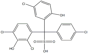 (4-Chlorophenyl)(3-chloro-6-hydroxyphenyl)(2,4-dichloro-3-hydroxyphenyl)methanesulfonic acid 구조식 이미지