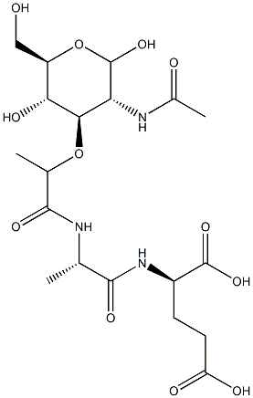 2-(Acetylamino)-3-O-[1-[[(S)-1-[[(R)-1,3-dicarboxypropyl]aminocarbonyl]ethyl]aminocarbonyl]ethyl]-2-deoxy-D-glucopyranose 구조식 이미지
