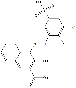 4-[(3-Chloro-2-ethyl-5-sulfophenyl)azo]-3-hydroxy-2-naphthalenecarboxylic acid 구조식 이미지