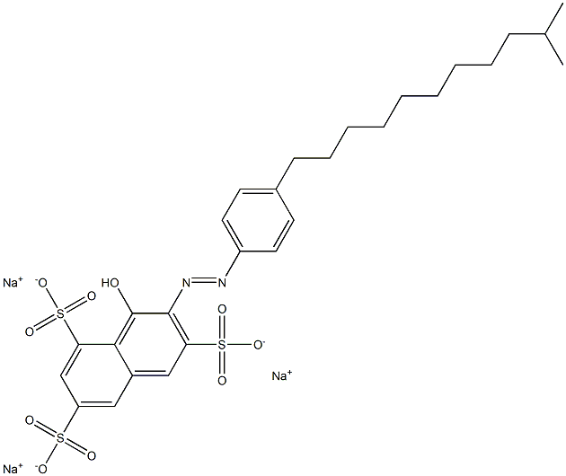 4-Hydroxy-3-[p-(10-methylundecyl)phenylazo]-2,5,7-naphthalenetrisulfonic acid trisodium salt Structure