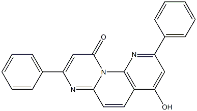 2,8-Diphenyl-4-hydroxy-10H-pyrimido[1,2-a][1,8]naphthyridin-10-one 구조식 이미지
