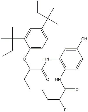 4-(2-Fluorobutyrylamino)-5-[2-(2,4-di-tert-amylphenoxy)butyrylamino]phenol 구조식 이미지