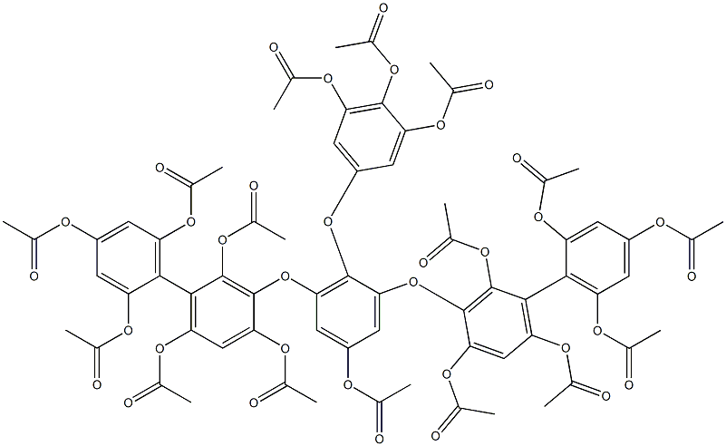 2-(3,4,5-Triacetoxyphenoxy)-5-acetoxy-1,3-bis[(2,2',4,4',6,6'-hexaacetoxy-1,1'-biphenyl-3-yl)oxy]benzene Structure