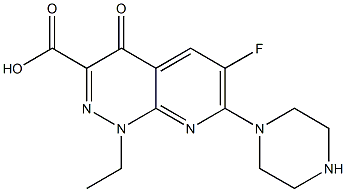 6-Fluoro-1-ethyl-7-piperazino-1,4-dihydro-4-oxopyrido[2,3-c]pyridazine-3-carboxylic acid Structure