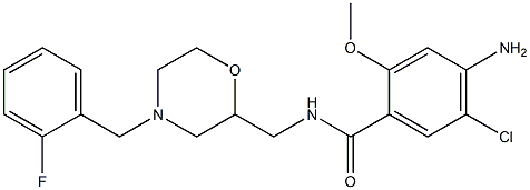 4-Amino-5-chloro-2-methoxy-N-[[4-(2-fluorobenzyl)-2-morpholinyl]methyl]benzamide 구조식 이미지