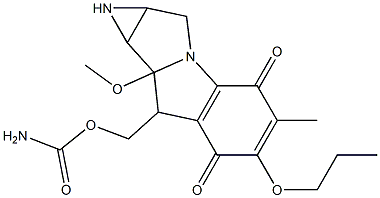 8-[[(Aminocarbonyl)oxy]methyl]-1,1a,2,8,8a,8b-hexahydro-8a-methoxy-5-methyl-6-propoxyazirino[2',3':3,4]pyrrolo[1,2-a]indole-4,7-dione 구조식 이미지