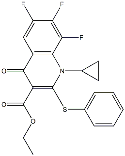 1-Cyclopropyl-6,7,8-trifluoro-1,4-dihydro-4-oxo-2-phenylthioquinoline-3-carboxylic acid ethyl ester Structure