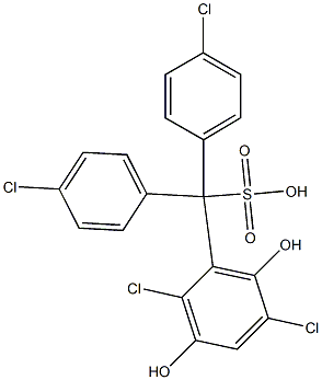 (2,5-Dichloro-3,6-dihydroxyphenyl)bis(4-chlorophenyl)methanesulfonic acid 구조식 이미지