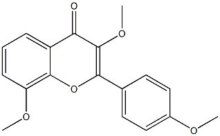 2-(4-Methoxyphenyl)-3,8-dimethoxy-4H-1-benzopyran-4-one 구조식 이미지