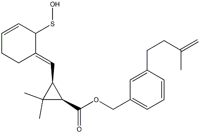 (1R,3S)-2,2-Dimethyl-3-[[(3E)-2,3,4,5-tetrahydro-2-oxothiophen]-3-ylidenemethyl]cyclopropane-1-carboxylic acid-3-(3-methyl-3-butenyl)benzyl ester Structure