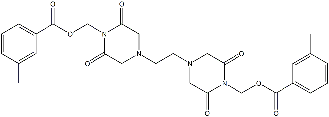 4,4'-Ethylenebis(2,6-dioxopiperazine-1-methanol)bis(3-methylbenzoate) 구조식 이미지