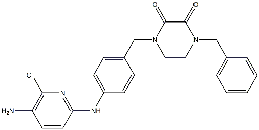 1-[4-[(5-Amino-6-chloro-2-pyridinyl)amino]benzyl]-4-benzyl-2,3-piperazinedione 구조식 이미지