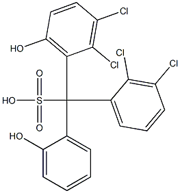 (2,3-Dichlorophenyl)(2,3-dichloro-6-hydroxyphenyl)(2-hydroxyphenyl)methanesulfonic acid 구조식 이미지