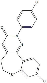 9-Chloro-2-(4-chlorophenyl)-5,6-dihydro[1]benzothiepino[5,4-c]pyridazin-3(2H)-one Structure