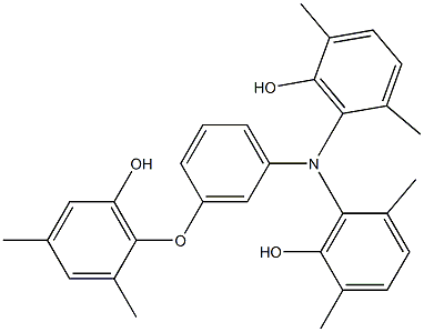 N,N-Bis(6-hydroxy-2,5-dimethylphenyl)-3-(6-hydroxy-2,4-dimethylphenoxy)benzenamine 구조식 이미지