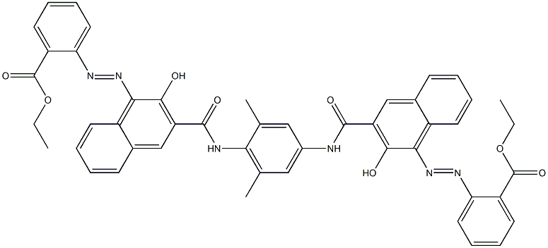 1,4-Bis[1-[[2-(ethoxycarbonyl)phenyl]azo]-2-hydroxy-3-naphthoylamino]-2,6-dimethylbenzene Structure