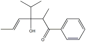 3-Hydroxy-3-isopropyl-2-methyl-1-phenyl-4-hexen-1-one 구조식 이미지