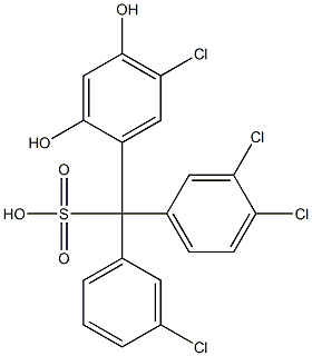 (3-Chlorophenyl)(3,4-dichlorophenyl)(5-chloro-2,4-dihydroxyphenyl)methanesulfonic acid Structure