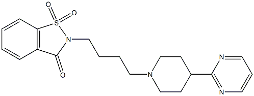 2-[4-[4-(2-Pyrimidinyl)-1-piperidinyl]butyl]-1,2-benzisothiazol-3(2H)-one 1,1-dioxide Structure