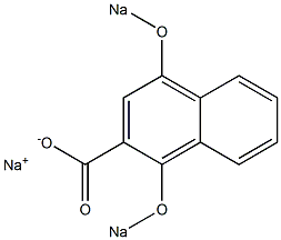 1,4-Bis(sodiooxy)-2-naphthoic acid sodium salt Structure