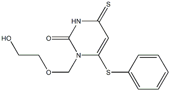3,4-Dihydro-1-[(2-hydroxyethoxy)methyl]-6-phenylthio-4-thioxopyrimidin-2(1H)-one 구조식 이미지
