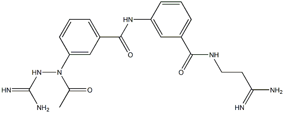 3-[[3-[(Amidinoamino)acetylamino]benzoyl]amino]-N-(3-imino-3-aminopropyl)benzamide 구조식 이미지