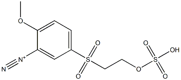 5-[2-(Hydroxysulfonyloxy)ethylsulfonyl]-2-methoxybenzenediazonium 구조식 이미지