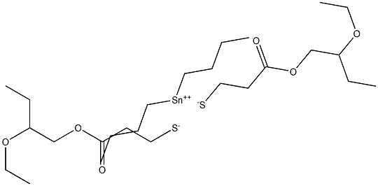 Dibutyltin(IV)bis[3-(2-ethoxybutoxy)-3-oxopropane-1-thiolate] Structure