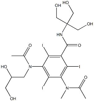3-[Acetyl(methyl)amino]-5-[acetyl(2,3-dihydroxypropyl)amino]-2,4,6-triiodo-N-[1,1-bis(hydroxymethyl)-2-hydroxyethyl]benzamide Structure
